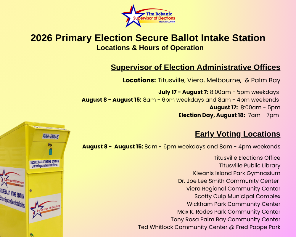 Secure Ballot Intake Station Locations & Hours